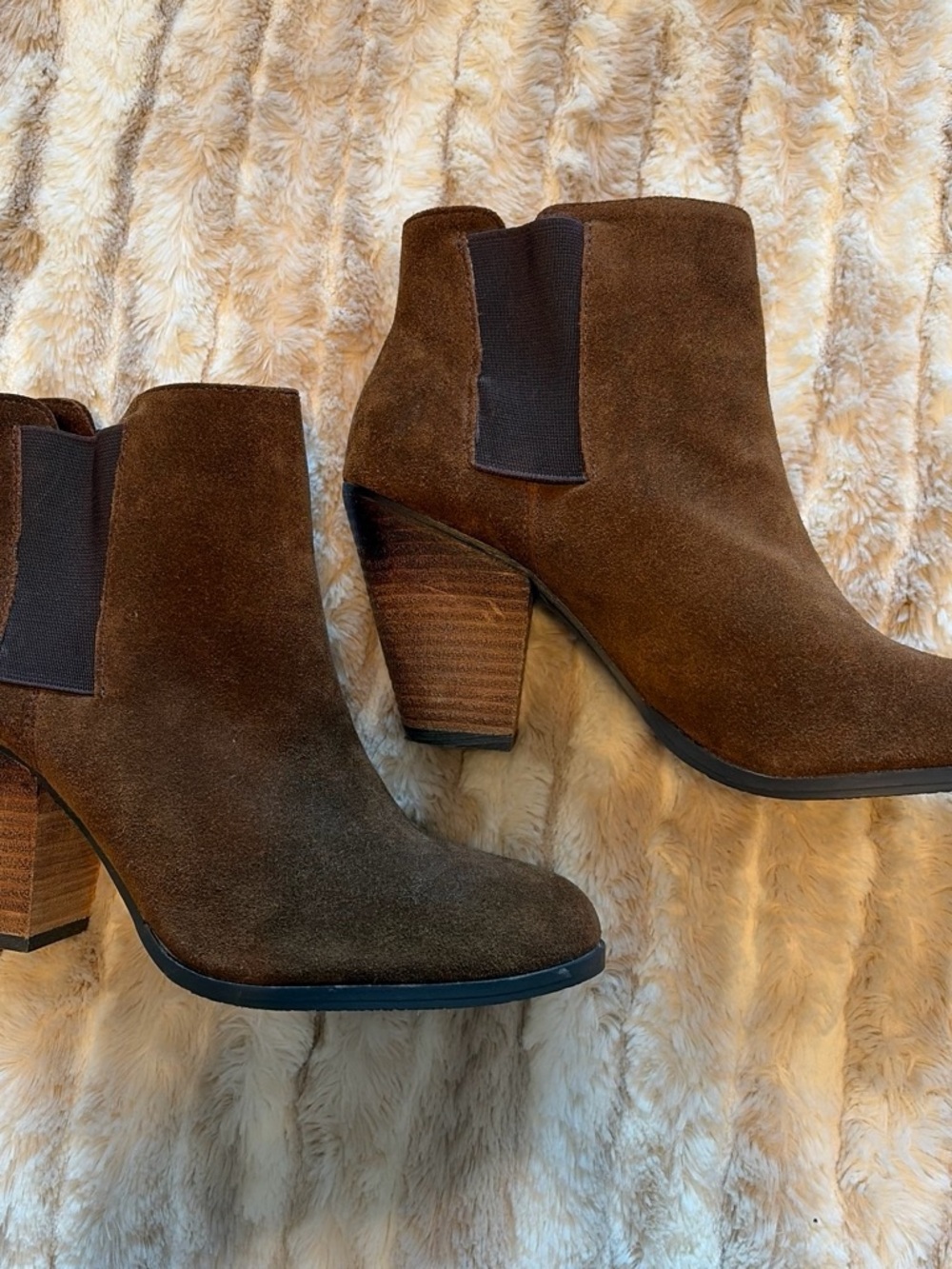 Dolce Vita Suede Chelsea Ankle Boots with Block Heel